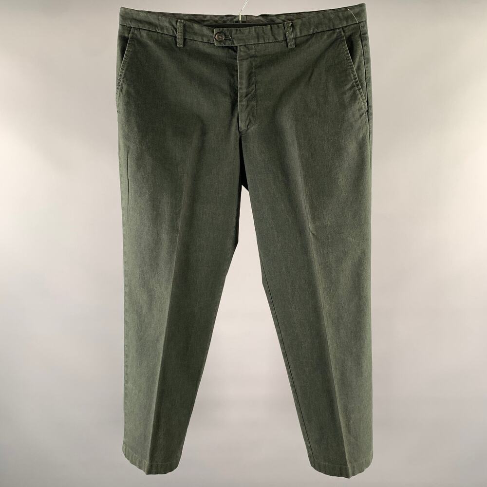 ETRO Size 36 Forest Green Cotton Blend Zip Fly Casual Pants